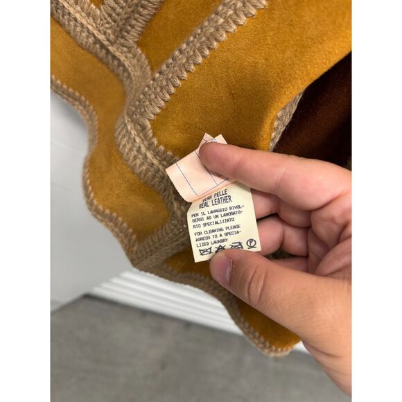 Dolce & Gabbana Leather Wool Vest Toggle Closure Size 48 - Picture 10 of 10